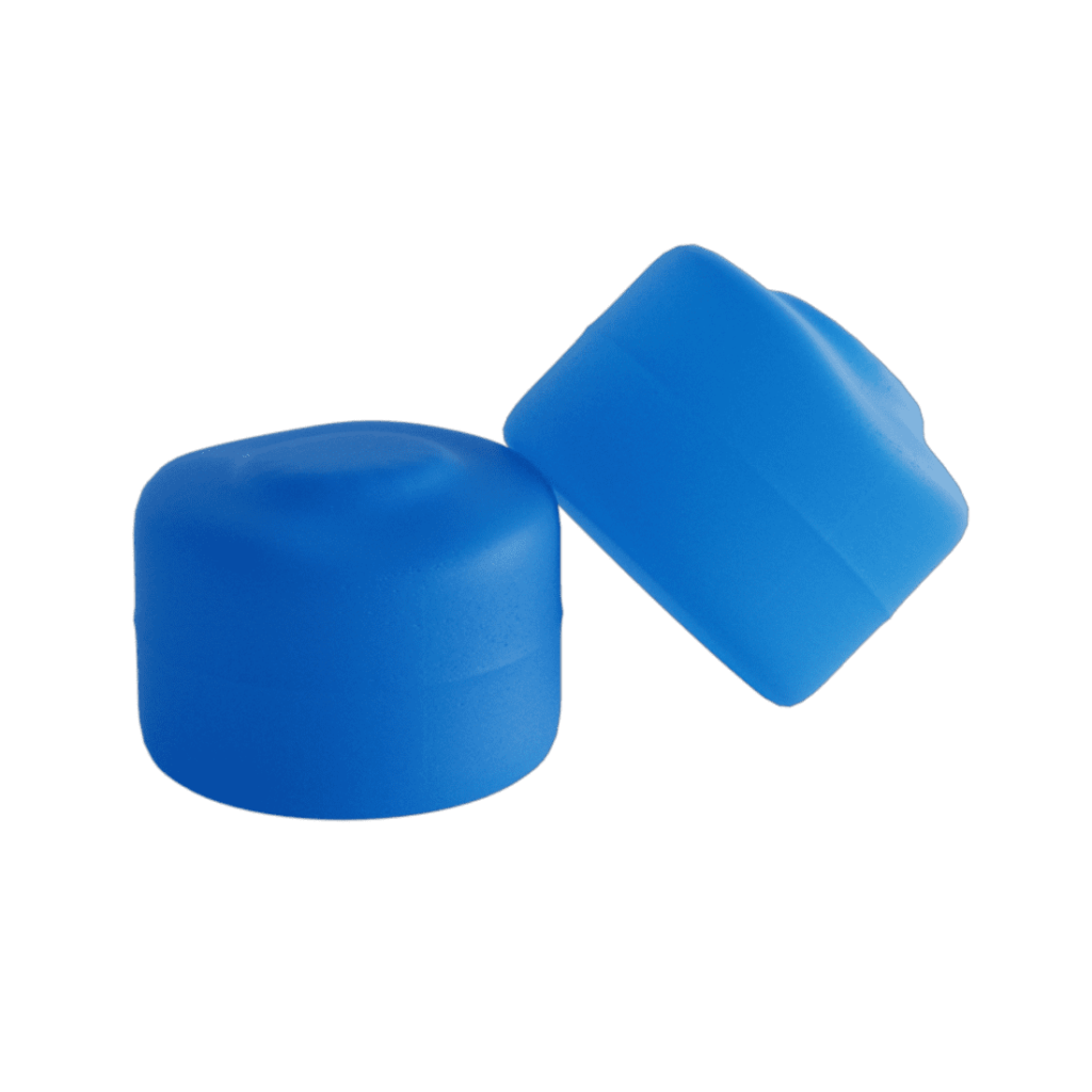 Blue silicone earplugs for sleep.