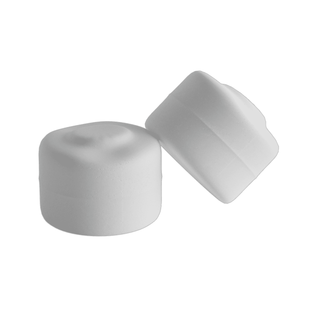 White silicone earplugs for sleep.
